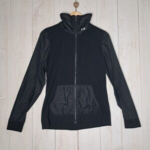 Gorpcore Lite Monochrome Mixed Media Under Armour Womens M Training Jacket Black